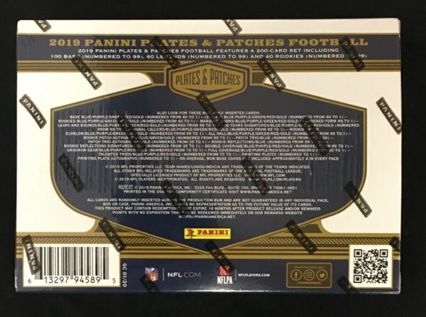 2019 Panini Plates & Patches Box Break - Arizona Cardinals - Image 2